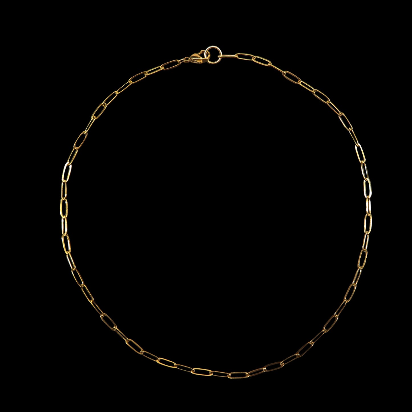 PAPER CLIP NECKLACE THIN (GOLD) 022